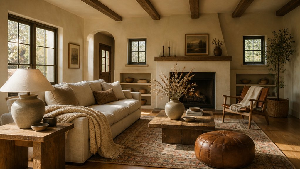 layered cozy rustic textures