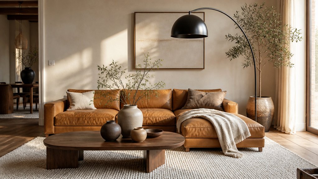 layered textures and warm metals