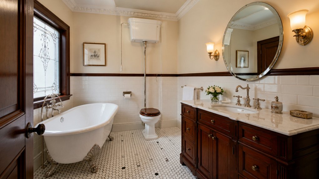 victorian style tile and fixtures